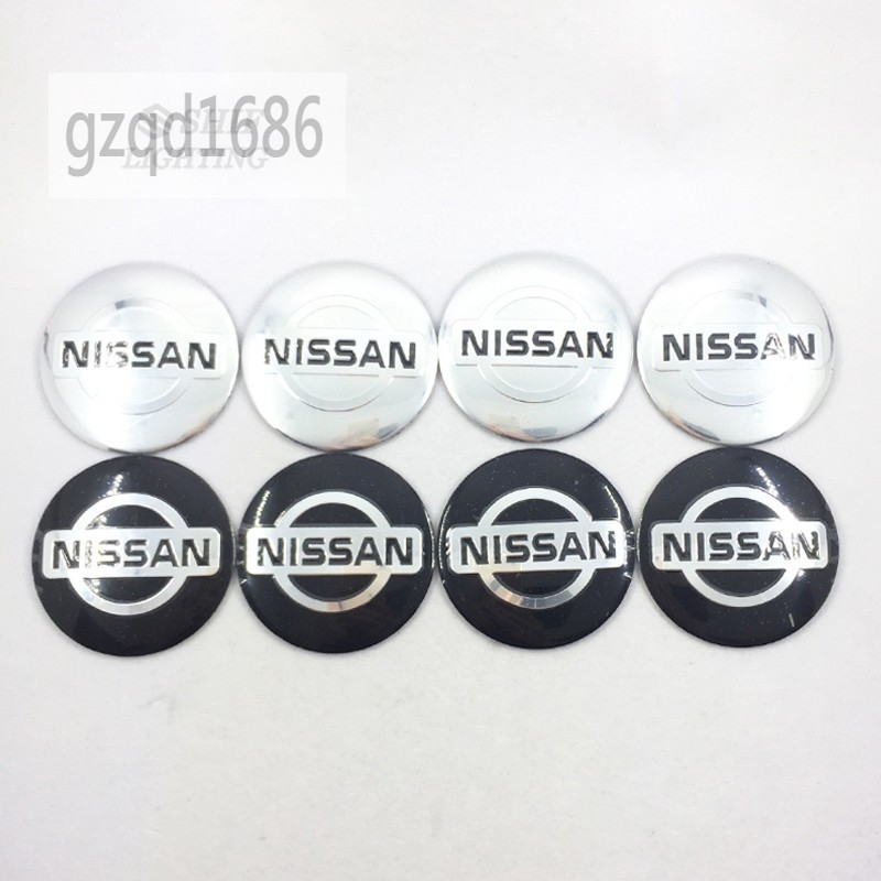 Bộ 4 miếng sticker họa tiết huy hiệu NISSAN 56mm dán bánh xe cho xe Nissan