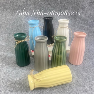 Lọ Cắm Hoa Trang Trí Múi Dọc Màu Pastel Decor Bàn Làm Việc Bình hoa Bát Tràng