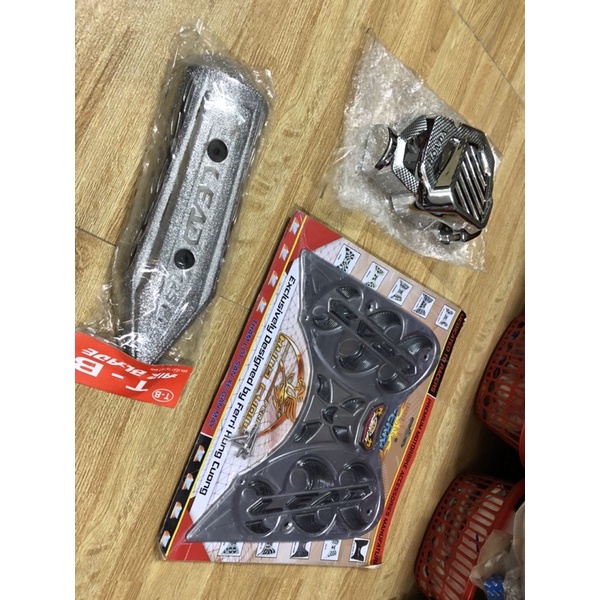 Giá trọn bộ 3 món ốp xe LEAD 2013->2015 bao gồm có Sàn chân +Ốp quạt gió +Ốp Pô (cao cấp giá rẻ )