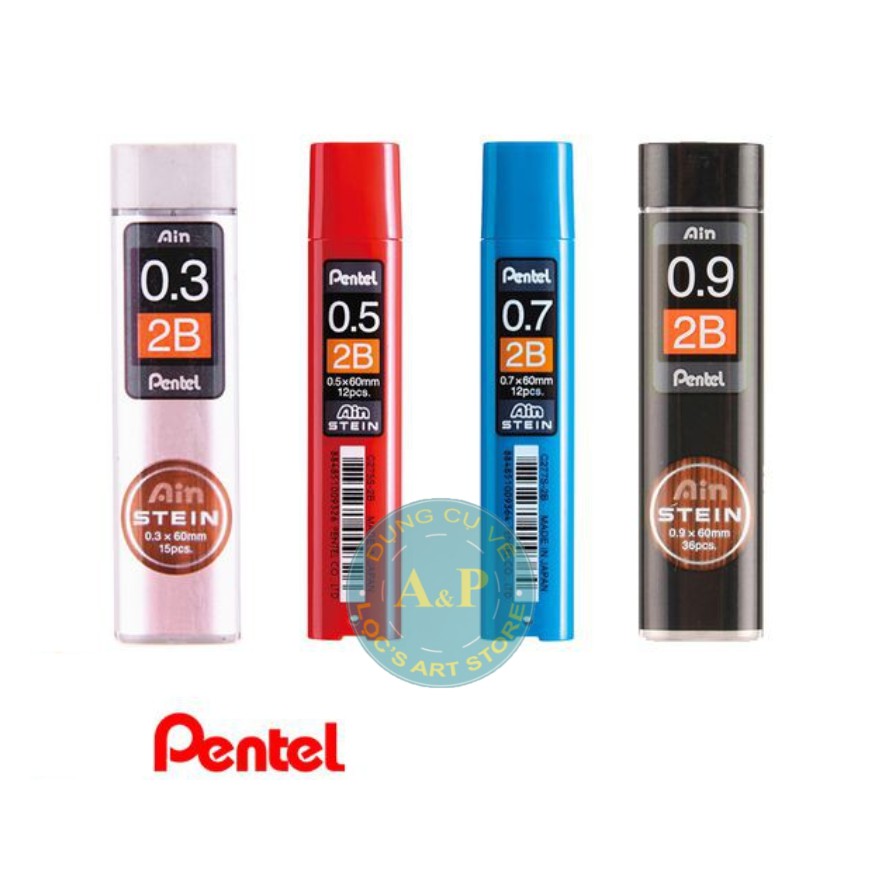 [Lộc's Art Store][chính hãng]Ruột bút chì bấm Pentel 2B