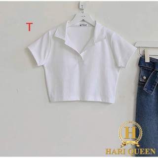 Áo polo croptop trơn ngắn tay cá tính SHOPQUANAOPHUKIEN