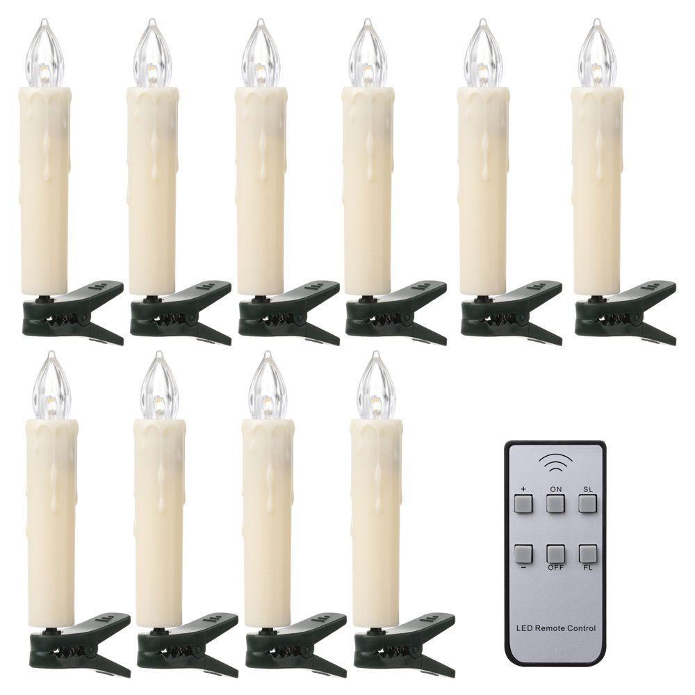 Set 11 Đèn Cầy Kèm Kẹp Giữ Hình Cây Thông Noel Độc Đáo Trang Trí Nhà Cửa