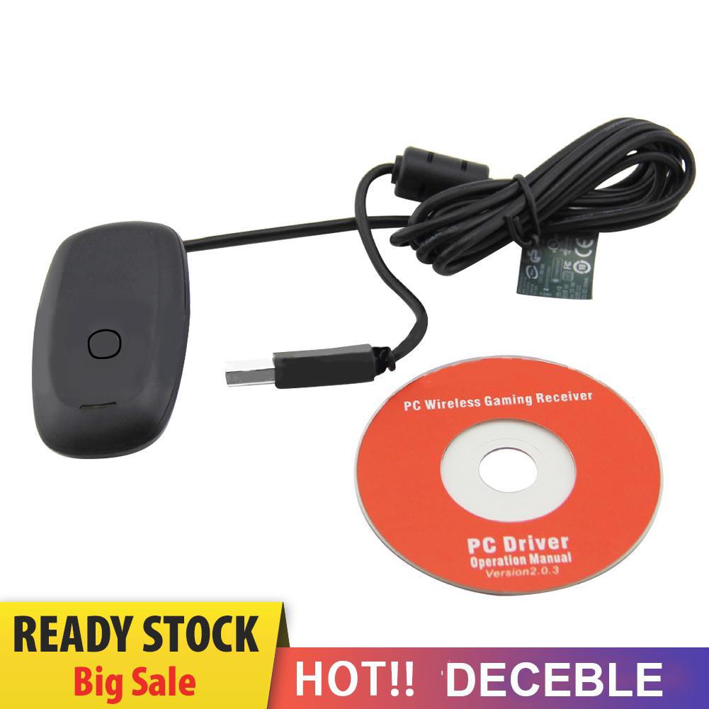 Deceble Wireless Gamepad PC Adapter USB Receiver for Xbox 360 Console Controller