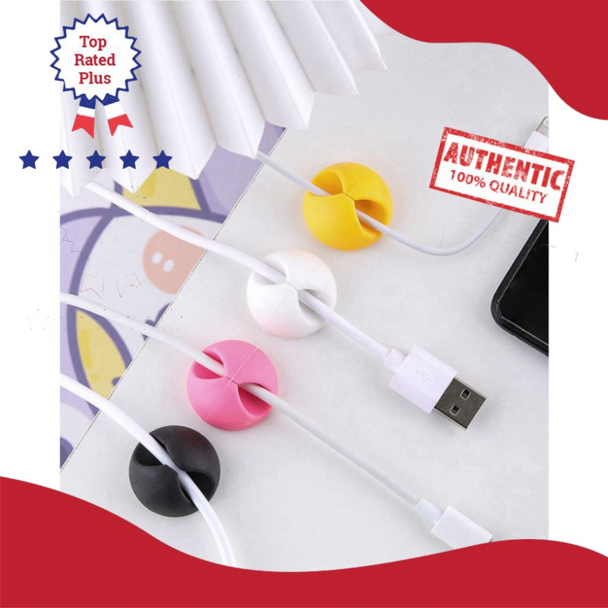 Miếng Dán Cố Định Dây Cáp Chuột - Sạc Cố Định Bàn Làm Việc - Có Sẵn Lớp Keo Mặt Trê