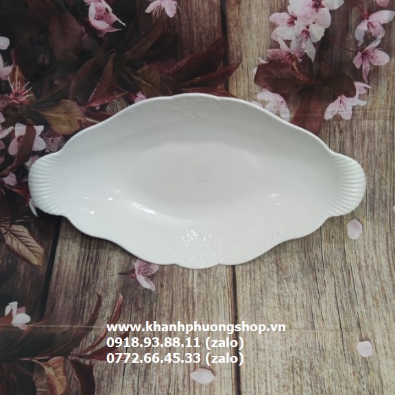 Dĩa thuyền đựng trái cây sứ Minh Long - dĩa thuyền đựng trái cây minh long