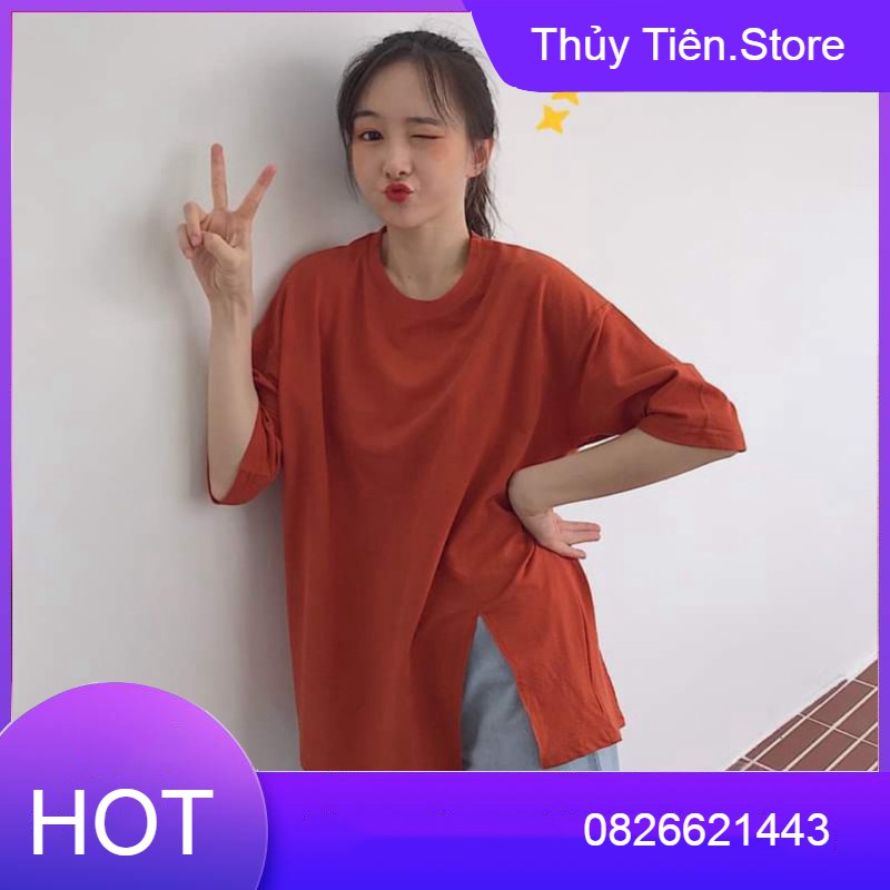 ÁO THUN XẺ TÀ TAY LỠ VẠT LỆCH CHÉO ULZZANG 4 MÀU BASIC - (Sp sẵn) 💎 👗💝