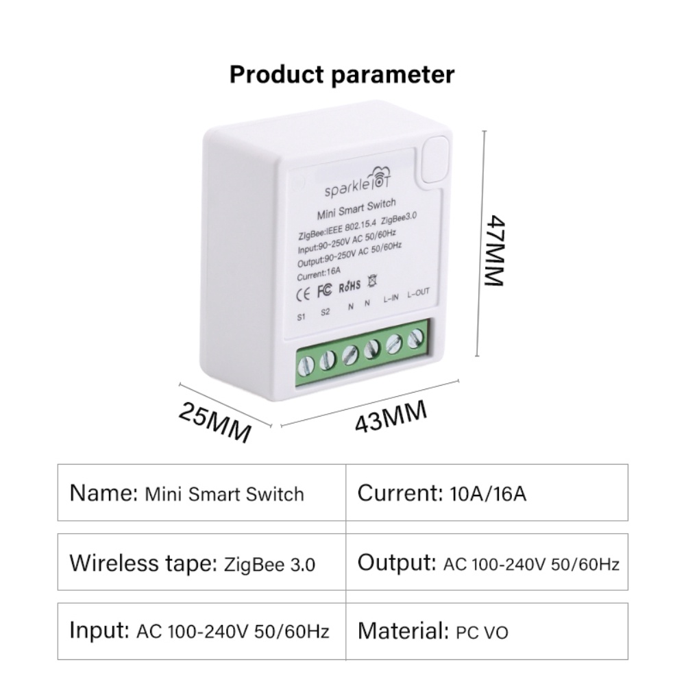Tuya Zigbee Mô-đun Công Tắc Thông Minh Mini 16a Hỗ Trợ Điều Khiển Hai Chiều Điều Khiển Từ Xa Hoạt Động Với Cuộc Sống Thông Minh Alexa Google Home Puue1z