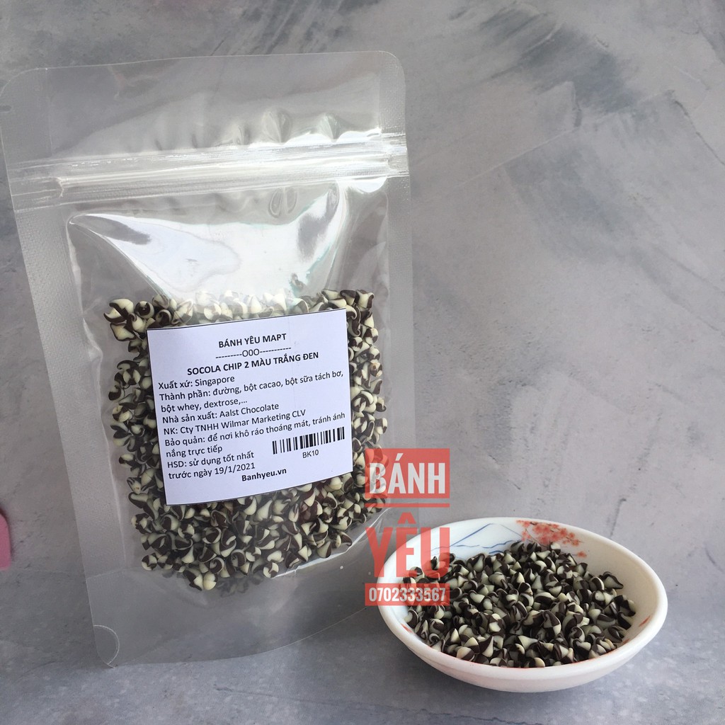 Socola chip 2 màu đen trắng CHIA-100g - BK10