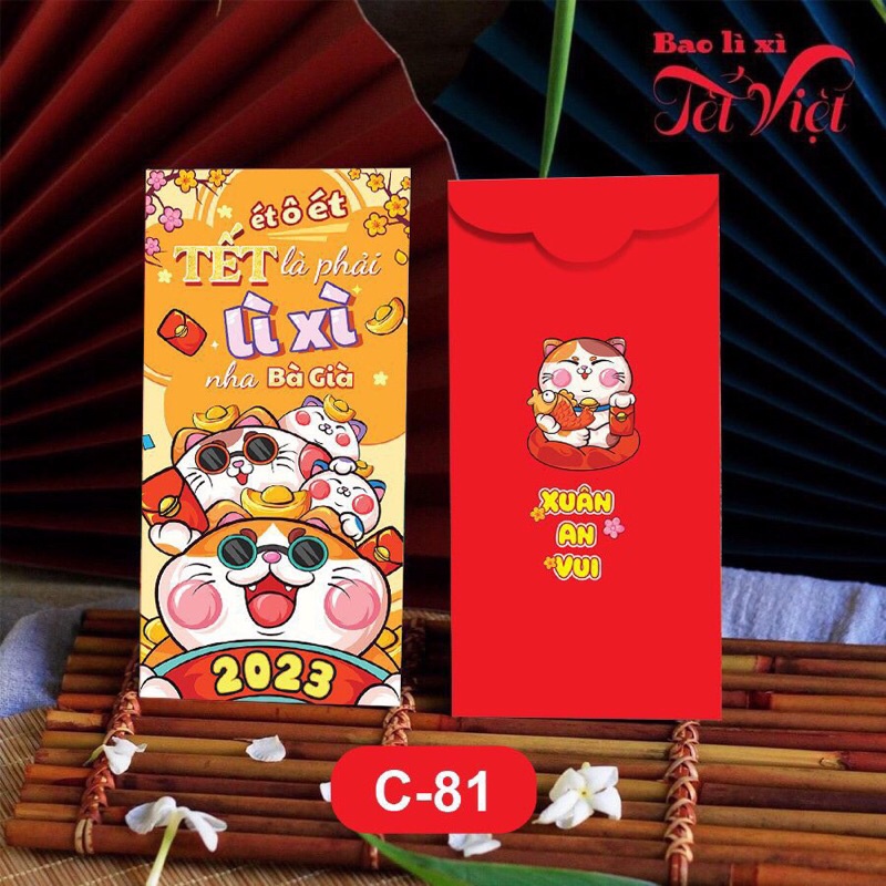 20 Cái bao Lì xì 2023 ngẫu nhiên hot mẫu mèo