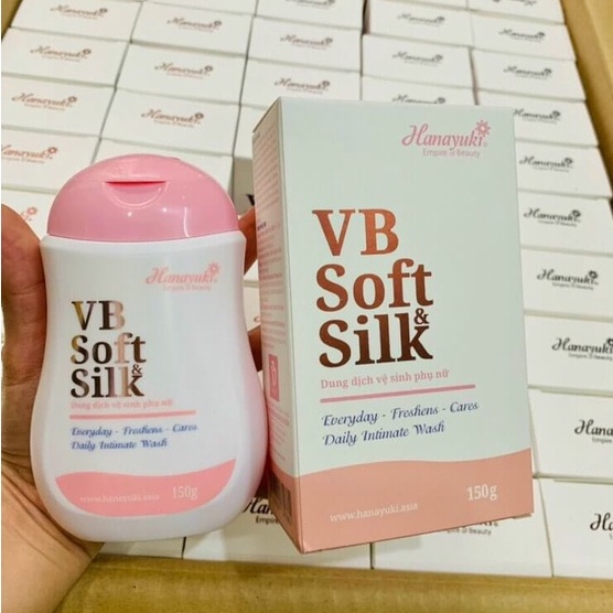 Dung Dịch Vệ Sinh VB Soft &amp; Silk 150gr  Màu Hồng Cao Cấp, Nước Rửa Phụ Khoa Chính hãng Hanayuki