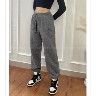 Quần Joggers nữ I'hiver chất Nỉ bông dày dặn co giãn form rộng thoải mái