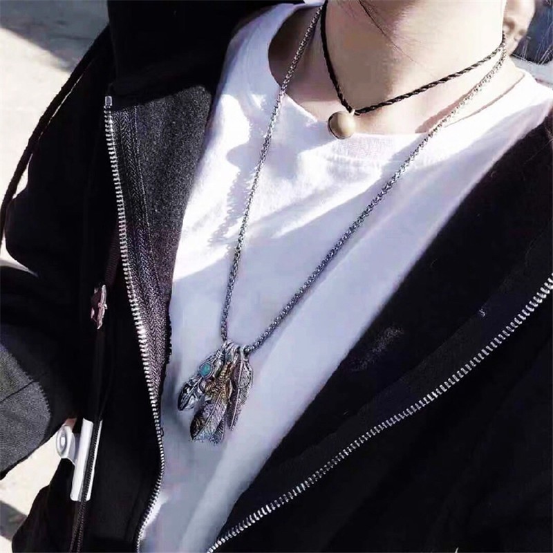 Dây chuyền mặt hình lông vũ phong cách Harajuku