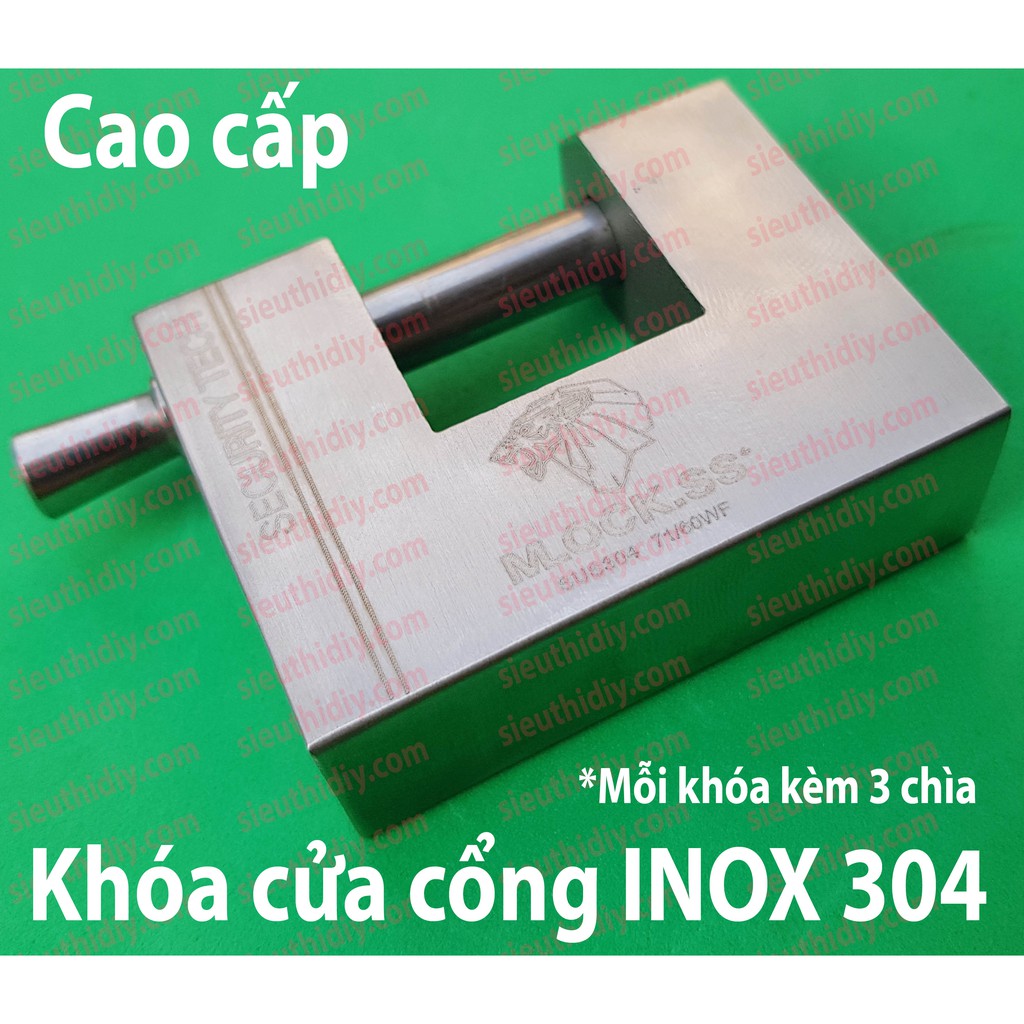 Khóa cửa, cổng chốt ngang/bấm cao cấp bằng Inox 304