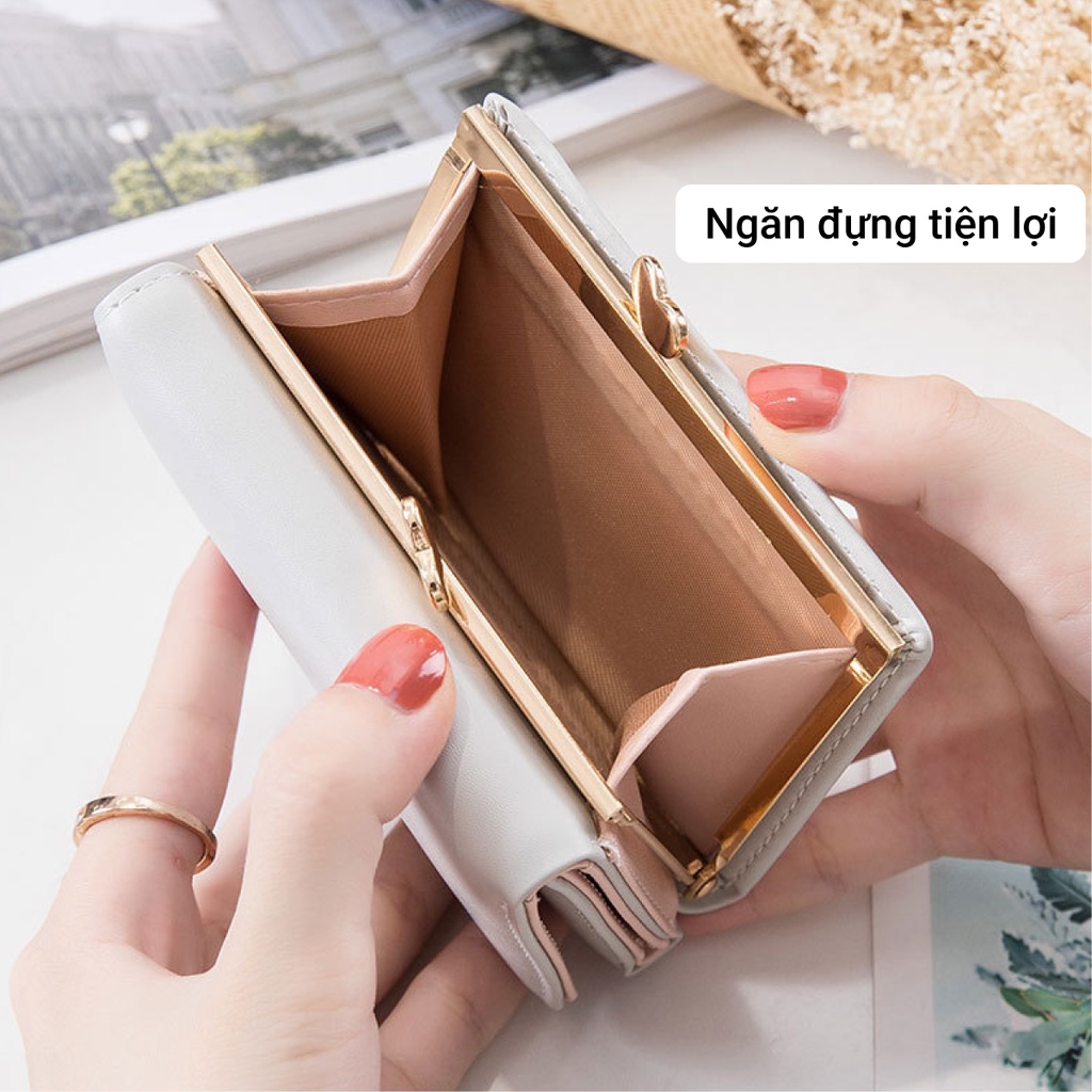 Ví nữ mini cầm tay GENZZZ họa tiết con heo nhiều ngăn tiện dụng chất da cao cấp V005