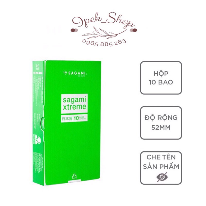 Bao cao su SAGAMI Xtreme Green - Hộp 10 Pcs - Ipek_Shop