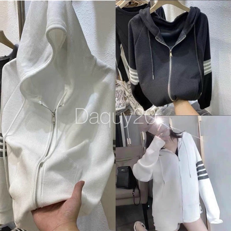 [VIDEO+ẢNH THẬT]Áo khoác 4 sọc tay TrendyDAQUY20áo khoác sọc tay Hodie chất xịn xò