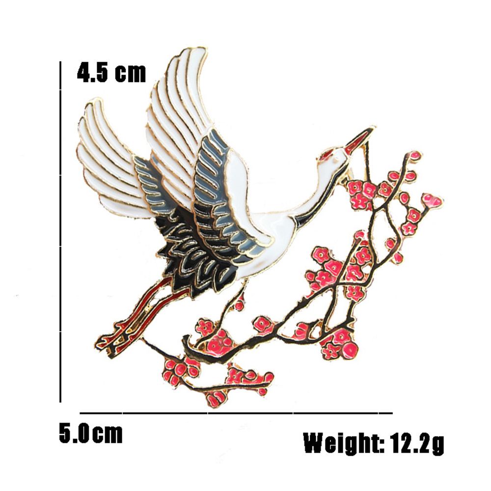 Ghim Cài Áo Trang Trí Hình Chim Hạc Dễ Thương Bắt Mắt Sành Điệu