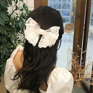 Kẹp tóc nơ ren tiểu thư Hàn Quốc
