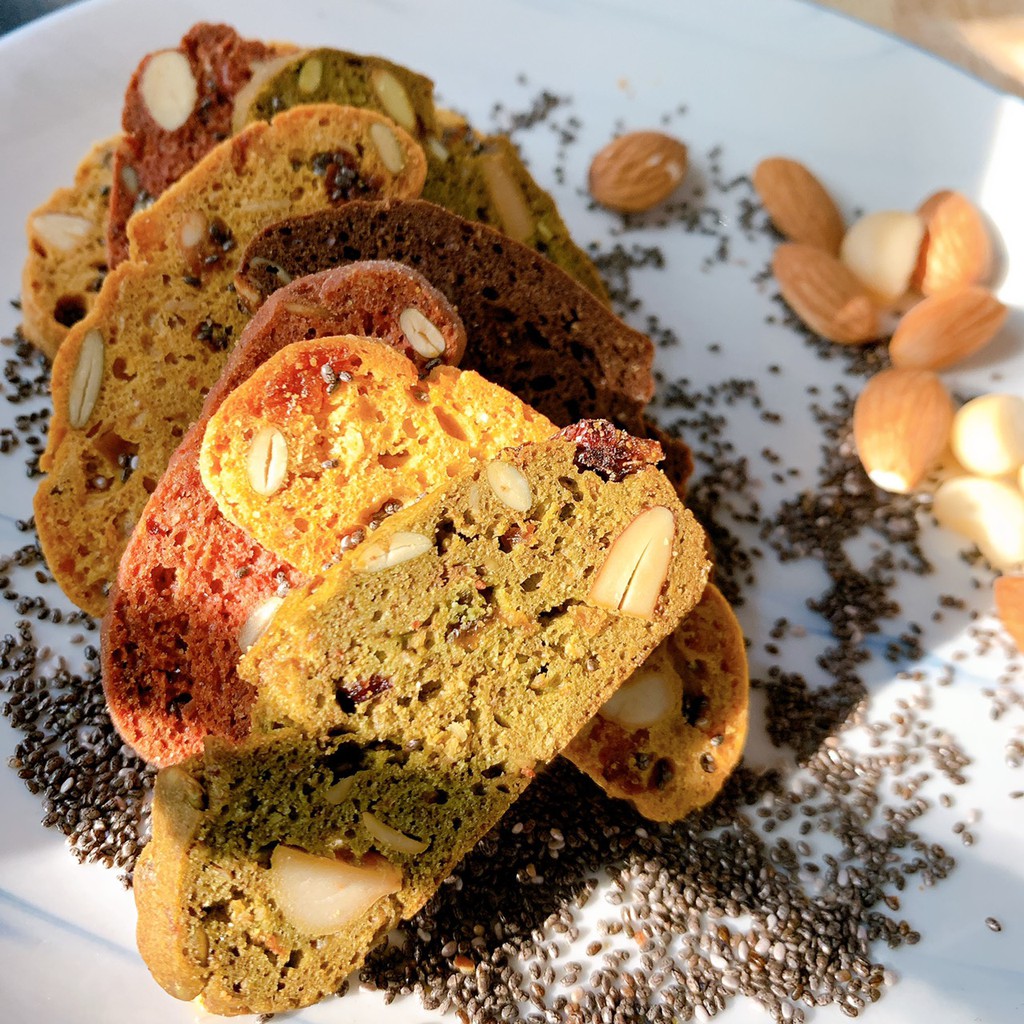 300g Bánh Biscotti Healthy ngũ cốc và yến mạch dành cho người giảm cân, ăn kiêng và tập luyện thể thao