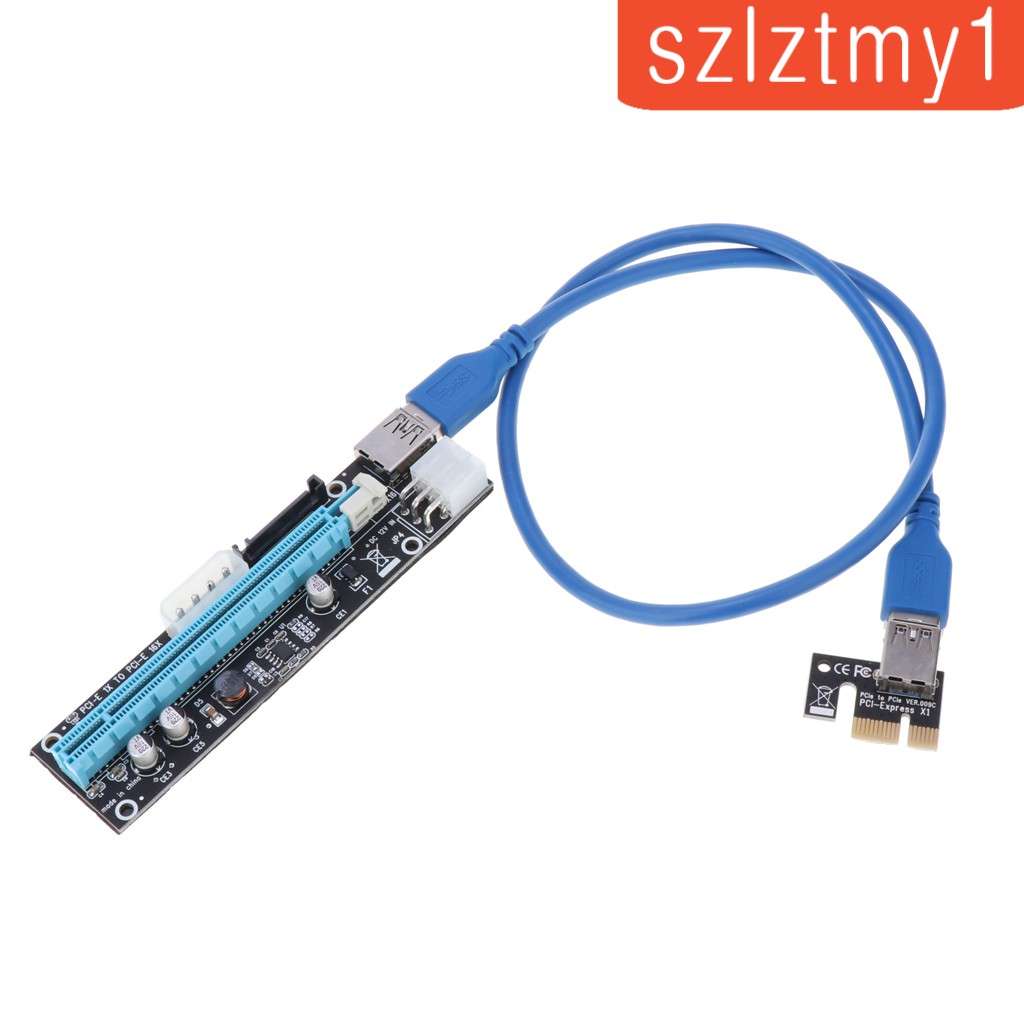 [Thunder]  USB 3.0 Express 1x to 16x PCI-E GPU Extender Riser Card Adapter Cable 6 Pin