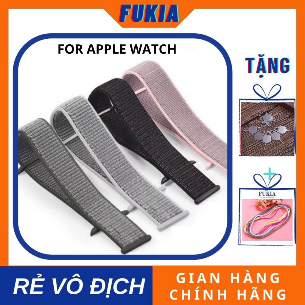 Dây vải nylon cho Apple Watch đồng Hồ Thông Minh iWatch 1/ 2/ 3/ 4/ 5/ 6/ SE Size 38mm 40mm 42mm 44mm