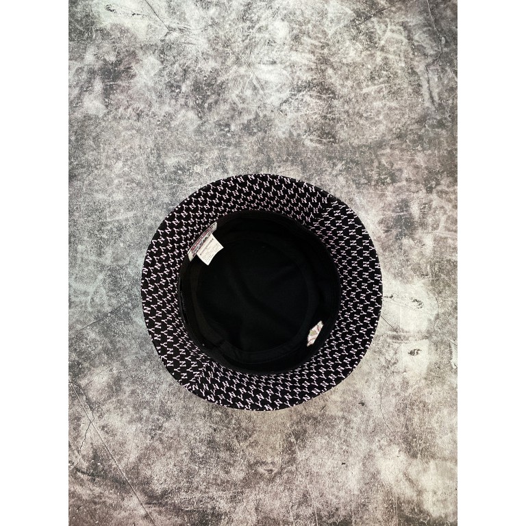 (HÀNG XUẤT XỊN) Mũ / Nón Bucket đen hồng N19 N//Y MONOGRAM BUCKET HAT BLACK/PINK Made in Vietnam full tem tag