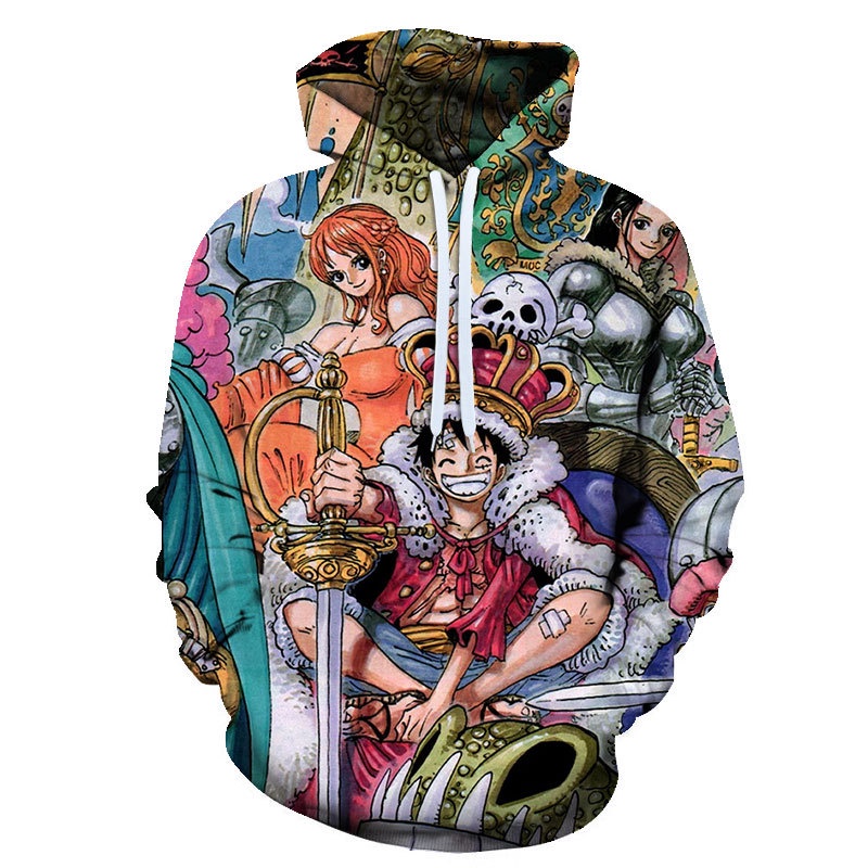 Áo Hoodie Tay Dài In Hình 3D One Piece Thời Trang Đường Phố Mới Cho Nam Nữ