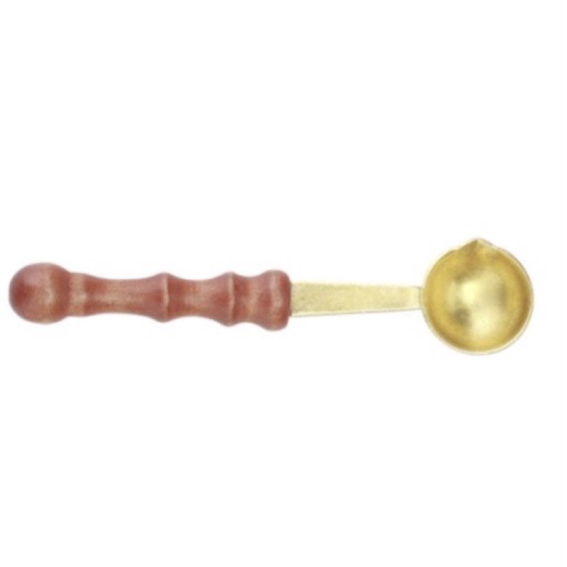 DANISHOP97 sáp wax con dấu, muỗng thìa thép inox múc đổ khuôn, tay cầm gỗ đóng dấu mộc 100 viên