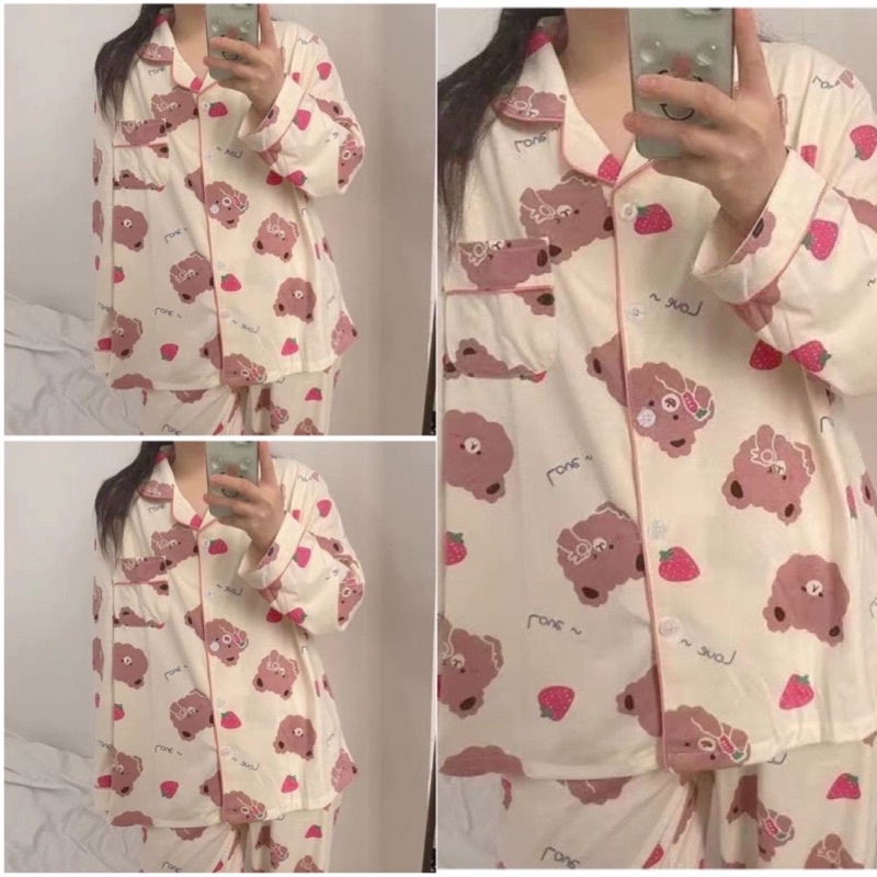 [Xả Kho]Bộ Pijama Tay Dài Quần Dài (Bộ Mặc Ngủ Nhà)