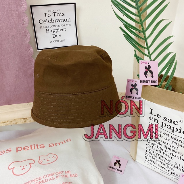 Nón Bucket 1 Mặt Trơn Cụp Vành Style Hàn Quốc