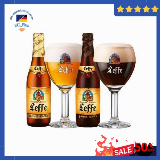 Bia chai 330ml Leffe nâu & vàng  6,5%, hàng nhập khẩu Bỉ