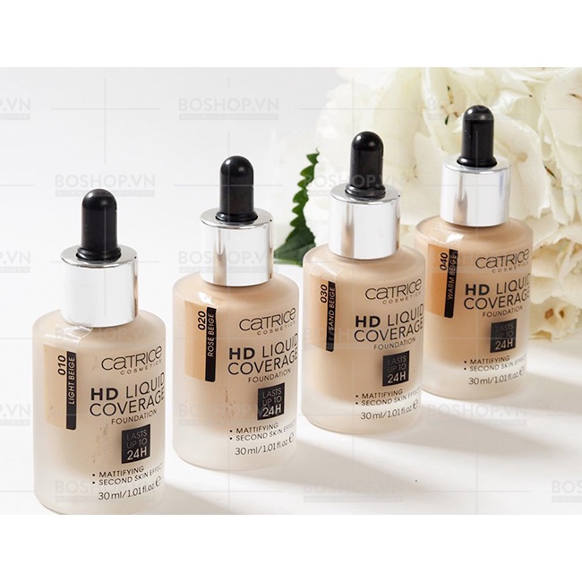 Kem Nền Kiềm Dầu Catrice 24H HD Liquid Coverage Foundation Che Phủ Tốt Chính Hãng