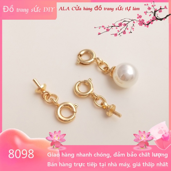 ❤️Trang sức DIY❤️Khóa Gài Nửa Pha Lê Mạ Vàng 14K Làm Mặt Trang Sức Thủ Công DIY[Khóa kết nối/Khóa kẹp/đóng khóa/Vòng tay/Vòng cổ]