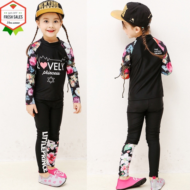 Bộ Đồ Bơi 2 Mảnh Tay Dài Cho Bé Trai & Gái