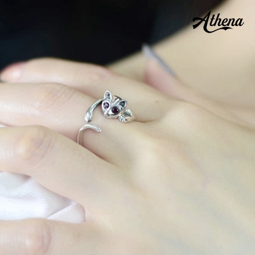 Nhẫn Hở Hình Mèo Đính Đá Dễ Thương Thời Trang Dành Cho Nữ