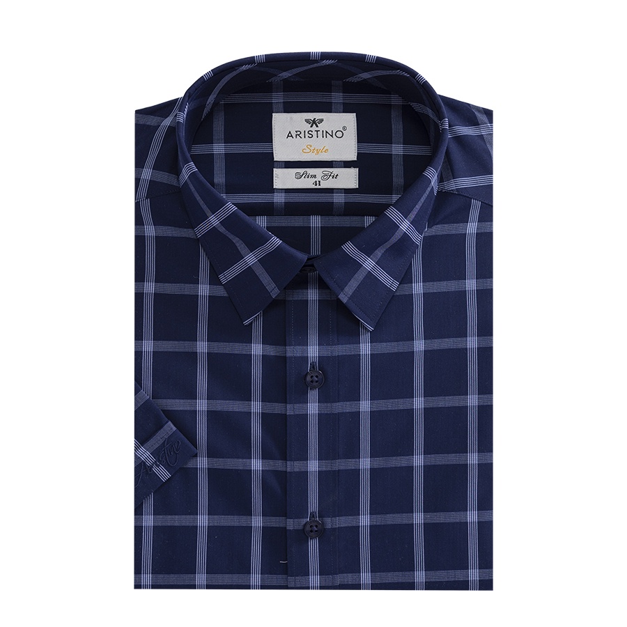 Áo sơ mi ngắn tay nam ARISTINO phom Slim fit ôm vừa, chất liệu thoáng mát, thấm hút tốt - ASS392S2