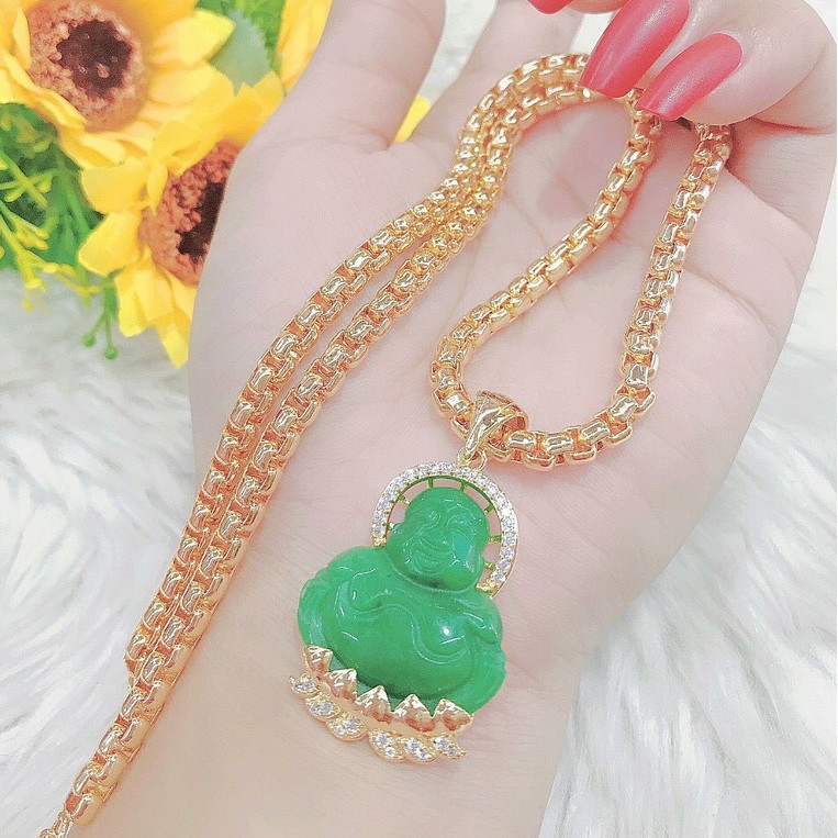 Dây Chuyền Di Lặc Đá Xanh - Mẫu Đẹp - Độc - Lạ - Giống Thật 99% HD315001 - Đeo Đi Tiệc Lên Hình Cực Sang