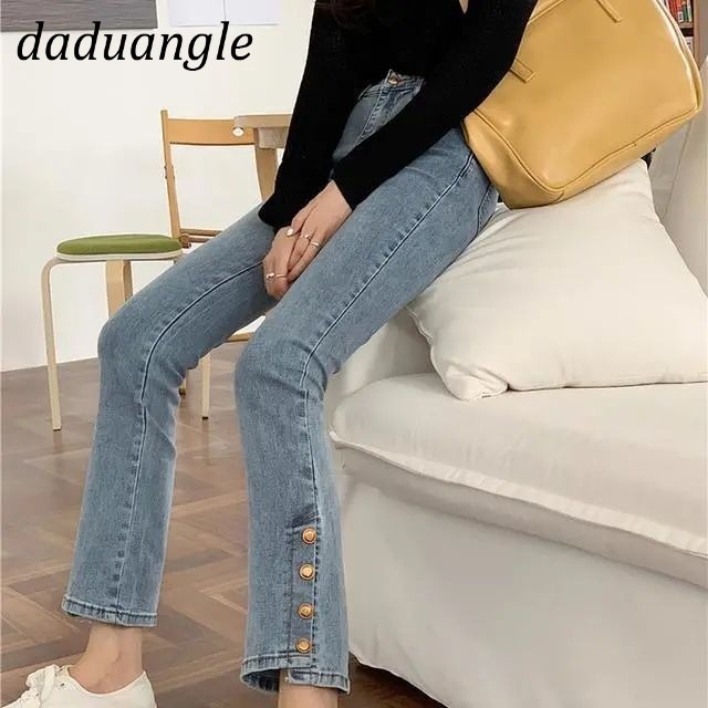 Quần jean Daduhey lưng cao ôm đùi phong cách thời trang Hàn Quốc cho nữ plus size