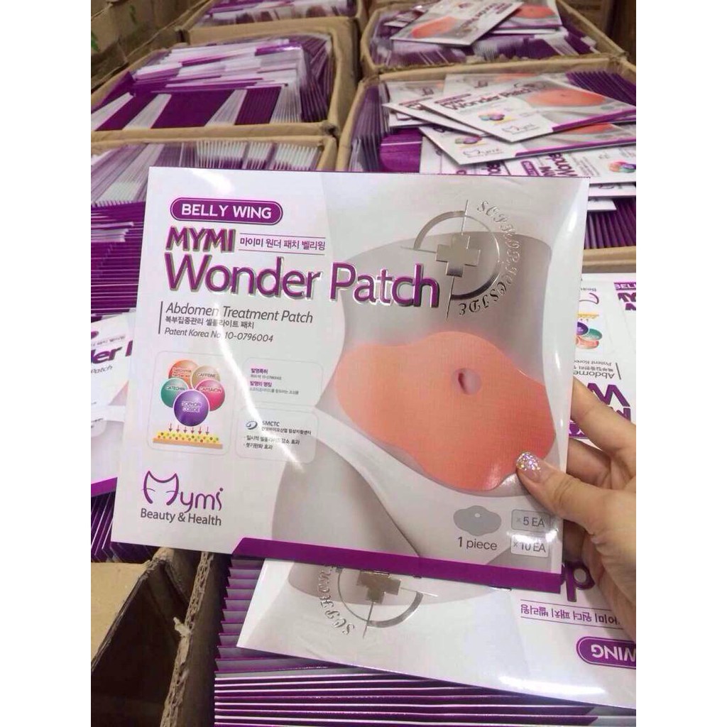 Miếng dán tan mỡ bụng Mymi Wonder Patch hộp 5 miếng