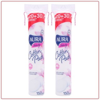Bông tẩy trang aura 150 miếng auth