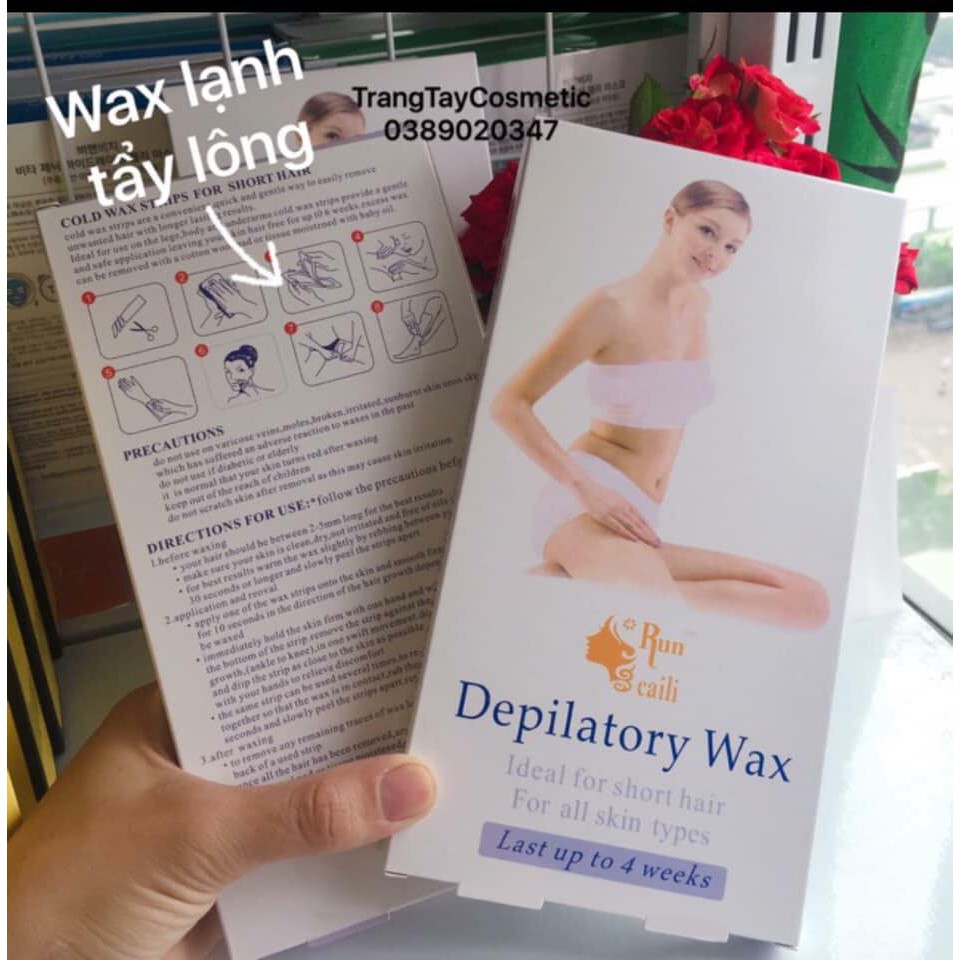 Wax lạnh tẩy lông Depilatory wax Run Caili 10 miếng