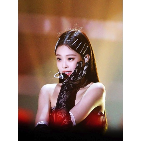 Kẹp tóc kim loại hình jennie đính ngọc trai blackpink