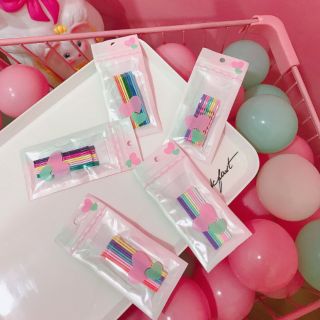 Vỉ 10 ghim tóc màu sắc Lollipop