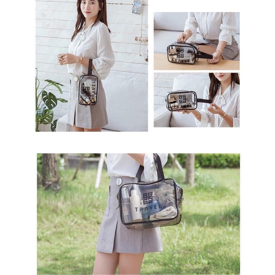 Set 3 túi đựng mỹ phẩm trong suốt đựng đồ du lịch thời trang cao cấp | BigBuy360 - bigbuy360.vn