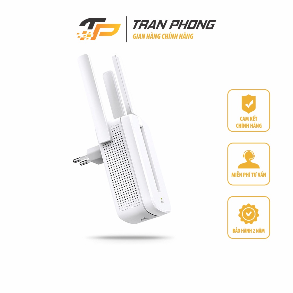 Bộ kích sóng wifi 3 râu Mercusys MW300RE 300Mbps - Hàng Chính Hãng, Bảo Hành 2 Năm