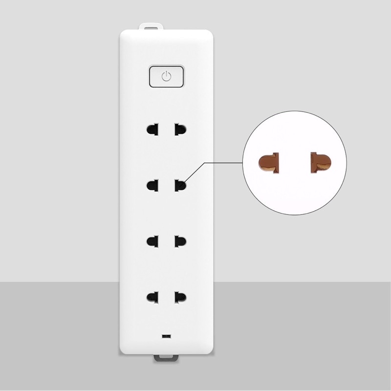 Ổ cắm điện 2 chấu 4 lổ Deli 18340 (2m / 3m / 5m).