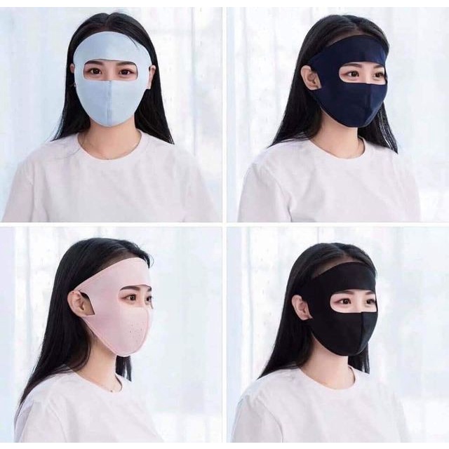 KHẨU TRANG VẢI KIỂU NINJA 2 LỚP CHE KÍN VÙNG MẶT VÀ TRÁN CÓ CÁC LỖ NHỎ THOÁNG KHÍ