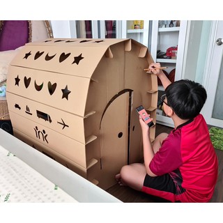 Mô hình nhà bìa giấy carton lắp ráp cho bé thỏa sức trang trí (có quà tặng kèm)