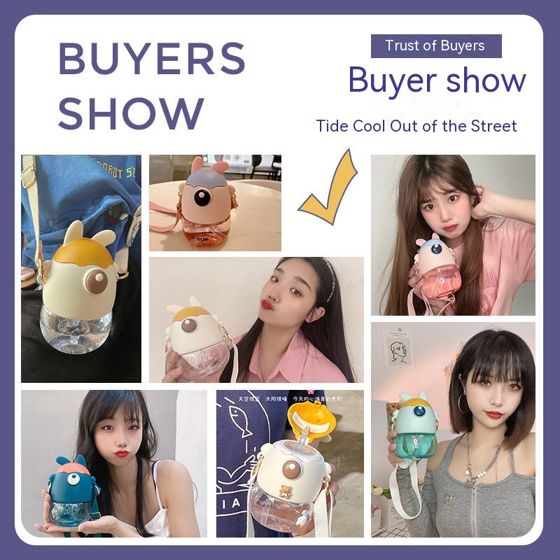 Bình Nước Có Ống Hút Dễ Thương Xinh Xắn 2022 Dành Cho Trẻ Em