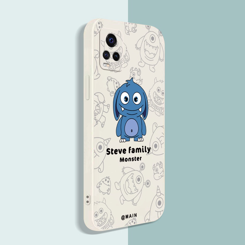 Ốp Điện Thoại Mềm Cạnh Vuông Hình Quái Vật Mini Cho VIVO T1X Y02S Y21 Y15A Y15S Y33S Y55 Y75 Y11S Y12S Y1S Y91C Y01 Y35 Y16 T1 5G